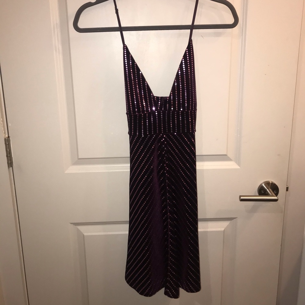 Forever 21 Maroon Sequin Spaghetti Strap Dress